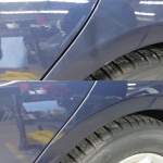 Honda Civic Quarter Panel Before and After Dent Repair, Automotive repair experience at MI Dent Guy