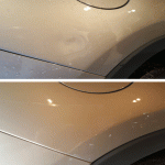 Image of minor dent Before and after PDR