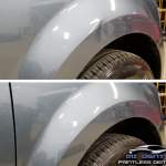 Image of Ford Escape Bodyline dent before and after paintless dent repair