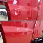 Image of Toyota Tacoma Bedside Dent before and after paintless dent repair