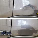Image of Dodge Durango Quarter panel dent before and after Paintless Dent Repair