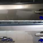 Image of Ford Flex crease dent before and after Paintless Dent Repair