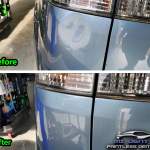 Image of Lexus Quarter panel dent before and after paintless dent repair by MI Dent Guy