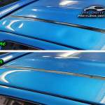 image of Toyota Tacoma large rail dents before and after MI Dent Guy paintless dent repair