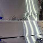 Image of Lexus Quarter panel dent before and after Paintless Dent Repair
